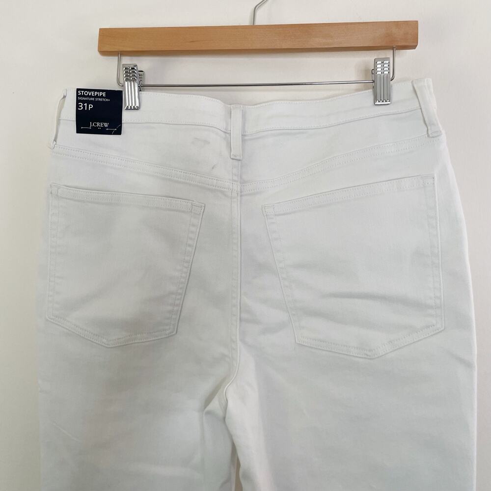 NWT J. Crew Factory Petite white stovepipe‎ straight jean signature stretch 31P - Picture 7 of 12